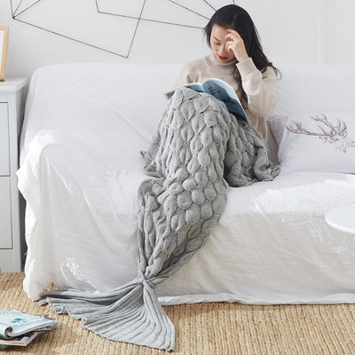 Knitted Mermaid Tail Blanket