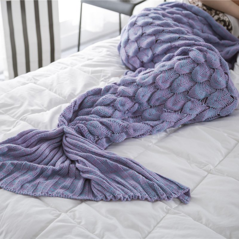 Knitted Mermaid Tail Blanket