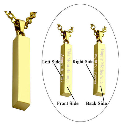 Personalized Vertical Bar Necklace