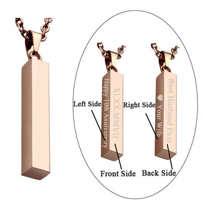 Personalized Vertical Bar Necklace