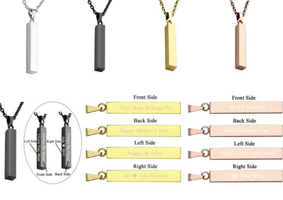 Personalized Vertical Bar Necklace